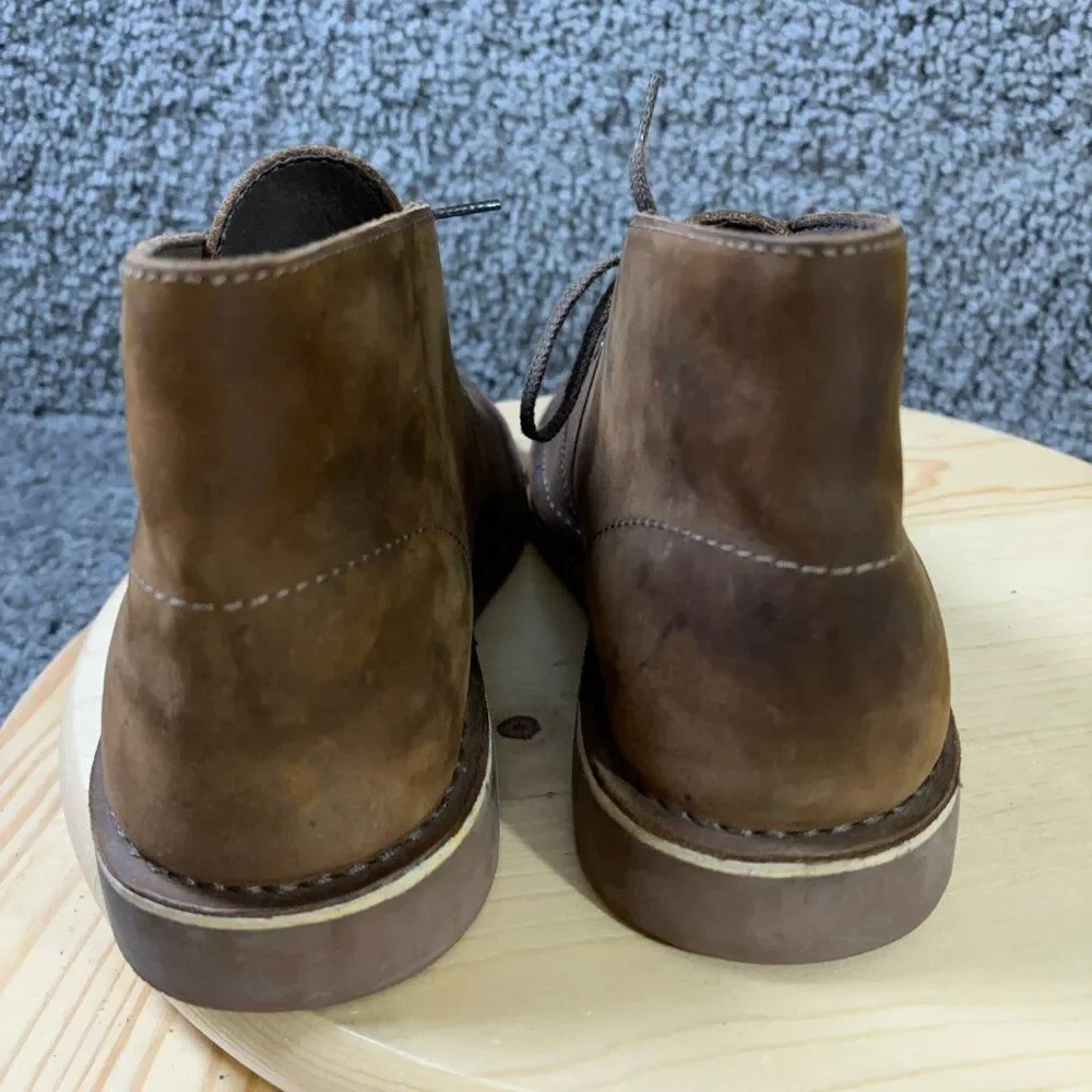 Clarks Bushacre 2 Desert Chukka Boots Mens Size 8.5 Brown Leather Lace Up Shoe